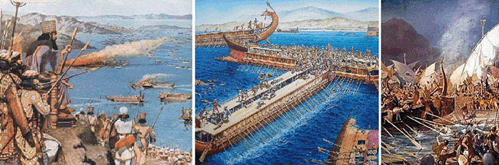 Art - Emperor Xerxes and the Persian Navy