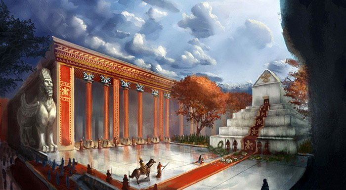 Art - Reconstruction of Persepolis - Tomb of Cyrus the Great - Pasargadae