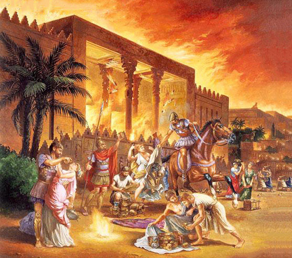 Alexander Burning and Plundering Persepolis in Persia