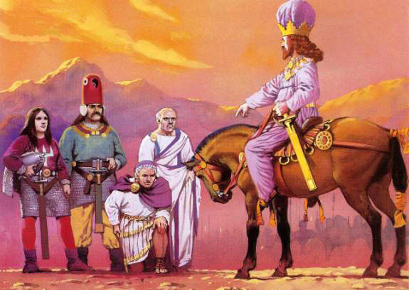 Shahpur taking Roms Emperor Valerian Prisoner